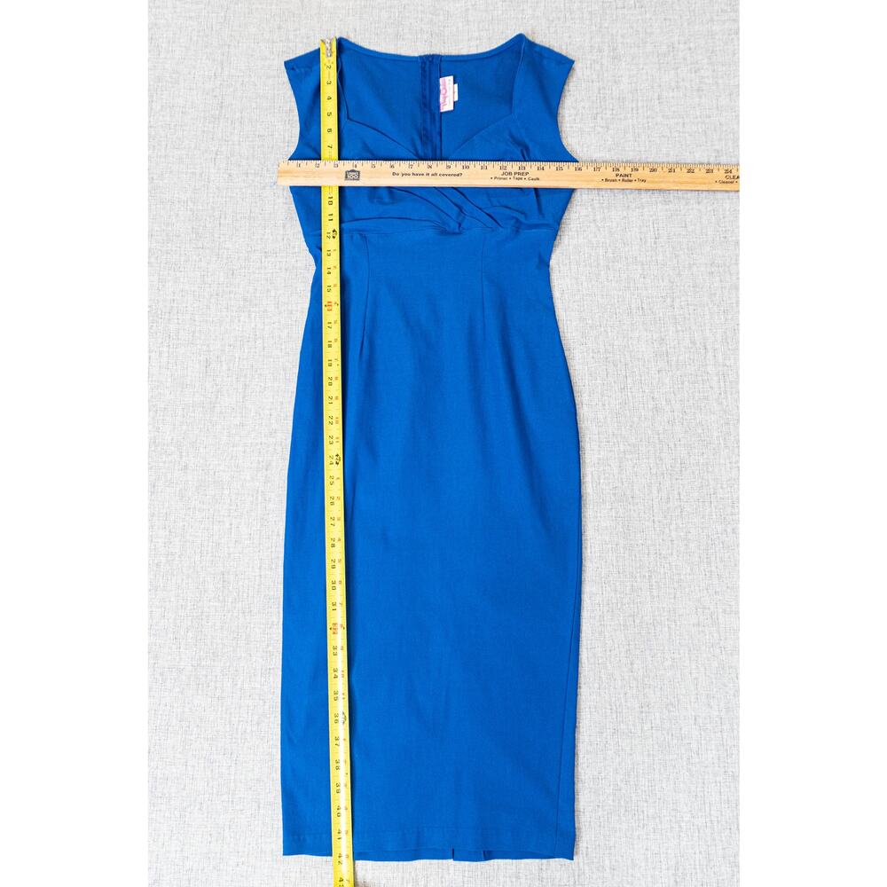Pinup Couture Erin Wiggle Dress in blue size Small Rockabilly Sweatheart - Picture 6 of 11